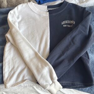 Abercrombie & Fitch Girls Two-Tone Crewneck Sweater